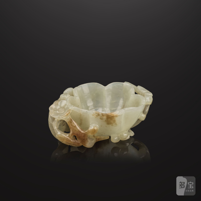 明 青白玉梅花洗 | RINCE-PINCEAUX EN JADE CÉLADON ET ROUILLE - 图14